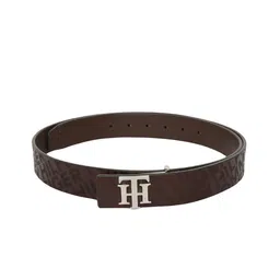 Tommy Hilfiger Unisex Brown Printed Leather Belt-image-97