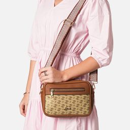 Lavie Printed Structured Sling Bag with Cut Work-44