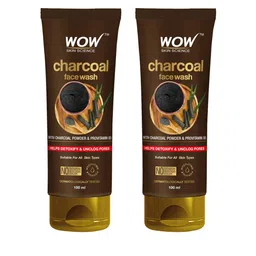 WOW SKIN SCIENCE Set of 2 Charcoal Face Wash with Pro Vitamin B5 - 100 ml each-105