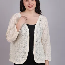 Dressitude Self Design Open Front Cotton Shrug-20