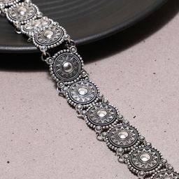 SOHI Silver-Plated Rhinestones Choker Necklace-37