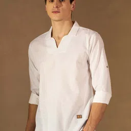 DENNISON Men White Comfort Fit Kurta-39