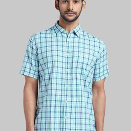 Parx Men Green & White Slim Fit Checked Casual Shirt-image-73