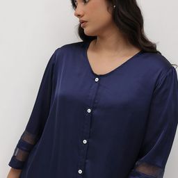 The Roadster Lifestyle Co. Plus Size Satin Shirt Style Top-image-32