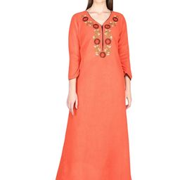 Noty Floral Embroidered Maxi Fleece Nightdress-image-7