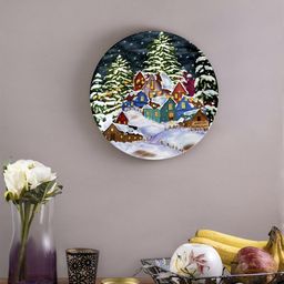 KOLOROBIA Blue & White Christmas Time Decorative Wall Plate-image-57