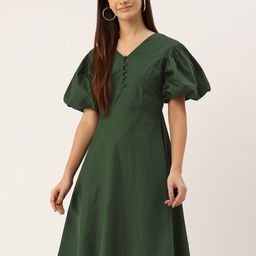 Rue Collection Puff Sleeves Fit & Flare Dress-image-27