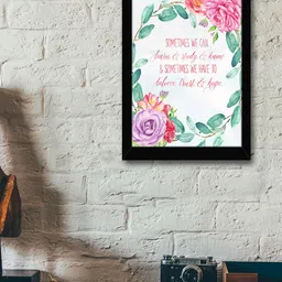 TIED RIBBONS Black & Pink Solid Inspirational Typographic Wall Art-5