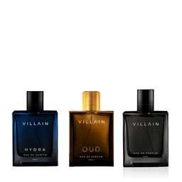 VILLAIN Men Set of 3 Long Lasting Eau De Parfum - Hydra + Oud + Classic - 100ml Each-16