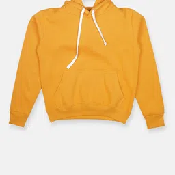 Instafab Girls Mustard Yellow Solid Hooded Sweatshirt-picture-15