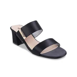 Metro Women Black Solid Block Heels-picture-14