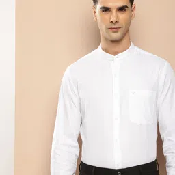 INVICTUS Pure Cotton Self Design Textured Slim Fit Opaque Formal Shirt-image-95