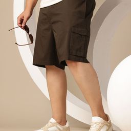 Sztori Men Plus Size Solid Cargo Shorts-picture-17