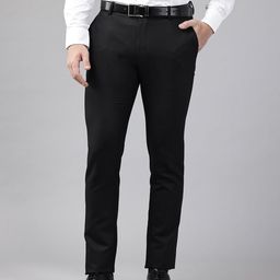 Blackberrys Men Pure Cotton Low-Rise Slim Fit Formal Trousers-picture-27