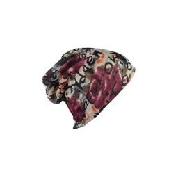 iSWEVEN Unisex Beige & Black Abstract Printed Beanie-2