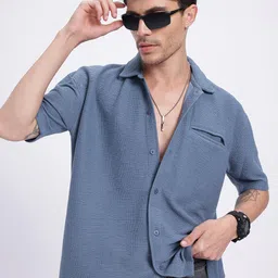 glitchez Laid-Back Luxe Textured Relaxed Shirt-picture-7