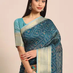 Anouk Woman Floral Linen Blend Saree-picture-25