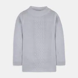 RVK Girls Grey Solid Sweater-image-30