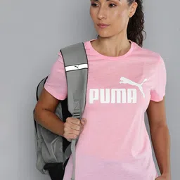 Puma Essentials Logo Regular Fit Heather Printed T-shirt-picture-52