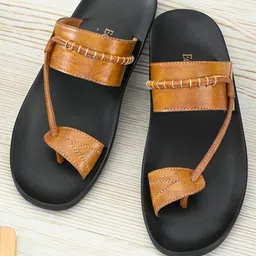Eego Italy Men Tan Brown Solid Comfort Sandals-image-91
