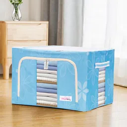 BlushBees Blue & White Printed Multi-Utility Clothes Storage Box-45