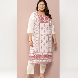 Sztori Plus Size Printed Straight Kurta-image-34