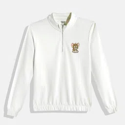 Kook N Keech Toons Teens Girls White Tom & Jerry Printed Sweatshirt-image-67