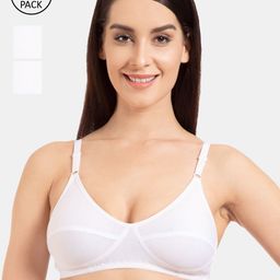 KOMLI Pack of 3 White Solid Non-Wired Non Padded Everyday Bras K-9116-3PC-WH-30B-image-80
