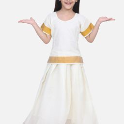 BownBee White & Gold Ready to Wear Pattu Pavadai-picture-58