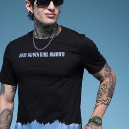 HERE&NOW Pure Cotton Graphic Printed T-shirt-image-32