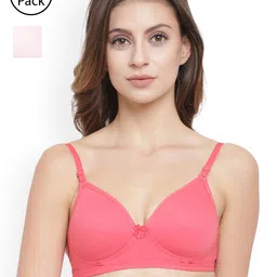 Floret Pack of 2 Solid Non-Wired Lightly Padded T-shirt Bras T3029-image-42