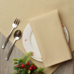 Soumya Set of 6 Cream-Coloured Solid Pure Cotton Table Napkins-0