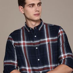 Nautica Pure Cotton Classic Opaque Checked Casual Shirt-image-63