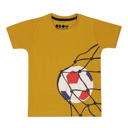 OBOW Boys Mustard Yelow Printed Bio Finish Round Neck Pure Cotton T-shirt-image-88