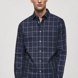 MANGO MAN Tartan Checks Smart Casual Shirt-image-30