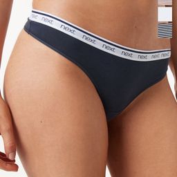 NEXT Women Pack Of 4 Solid & Striped Thongs Brief 189006-image-85