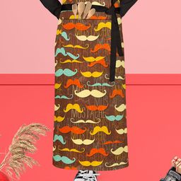 ArtzFolio Brown & Yellow Printed Cotton Waist Apron-54