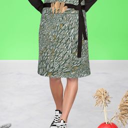 ArtzFolio White Printed Cotton Waist To Knee Apron-17