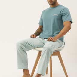 ETC Men Checked Pure Cotton Night Suit-picture-23