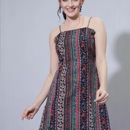 OOMPH! FACTOR Women Tribal Print Mini Dress-image-85