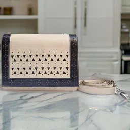 PERKED Leather Structured Sling Bag-50
