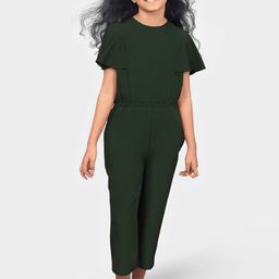 Uptownie Lite Girls Green Solid Culotte Jumpsuit-image-81