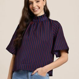 HERE&NOW Striped Flared Sleeve Top-picture-53