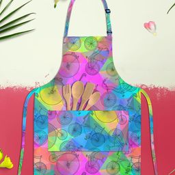 ArtzFolio Purple & Blue Printed Pure Cotton Apron-image-68