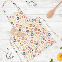 ArtzFolio Kids White & Yellow Printed Cotton Aprons-6
