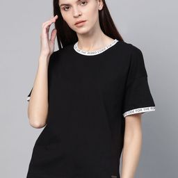 Roadster Women Black Solid Round Neck T-shirt-picture-43