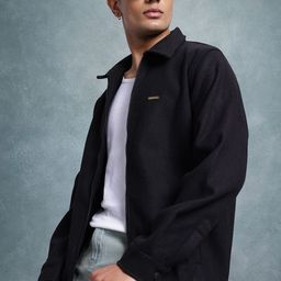The Roadster Lifestyle Co. Fleece Lightweight Open Front Jacket-15