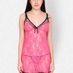 Ms.Lingies Pink Self Design Baby Doll MS093-H314-image-63