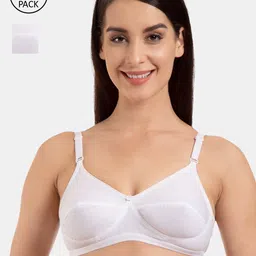 KOMLI Pack Of 2 White Solid Non-Wired Heavily Padded Everyday Bra K-9113-2PC-WH-30B-53