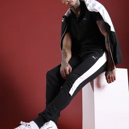 Puma Men T7 Knitted TR Slim Fit Side Striped Joggers-image-93